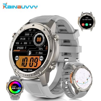 1.43' HD Wojskowy Wyświetlacz Smart Watch GPS Kompas Wodoszczelne Smart Watch Na Androida