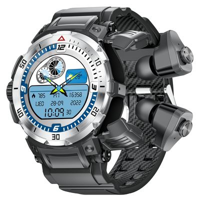 Całkowity ekran dotykowy TWS Smart Watch Szkło przeciwwybuchowe IP67 wodoodporne Fitness Watch