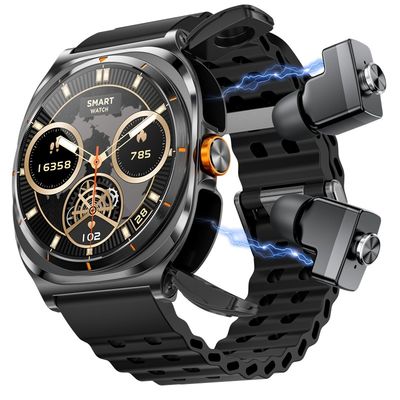 Nowy GT98 Ultra Smart Watch Mężczyźni TWS zestaw słuchawkowy 2 w 1 NFC 1.53''' AMOLED Tracker Health