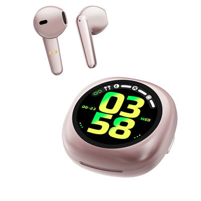 Dobra cena. T19 Smart Buds Bezprzewodowe słuchawki Bluetooth z akumulatorem o pojemności 300 MAH i funkcjami AI BT 5.4/3.0 Moc rozdzielczości 240*240 w Internecie