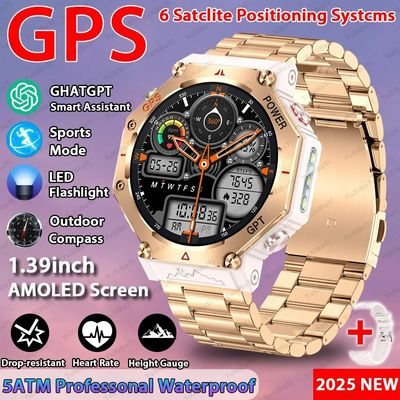 Dobra cena. 2025 ChatGPT Asystent AI GPS Smart Watch 5ATM wodoodporny Podwójny pas GNSS Kompas Sport wojskowy w Internecie