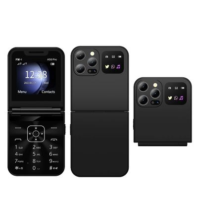 Dobra cena. A50 Pro Flip Telefon komórkowy Dual SIM Nagrywanie połączeń Prędkość wybieranie pochodnia Magiczny głos 2.4 