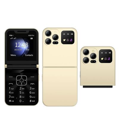 Dobra cena. 2G GSM A50 Pro Flip Telefon komórkowy Dual SIM Nagrywanie połączeń Prędkość wybierania Torch Magic Voice 2.4