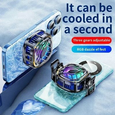 Dobra cena. X76 Półprzewodnikowy magnetyczny radiator chłodzący do telefonu komórkowego, uniwersalny, z klipsem tylnym, prędkość 5000 obr./min, wyświetlacz cyfrowy dla systemów IOS Android, do gier PUBG w Internecie