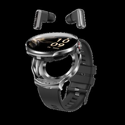 Dobra cena. T100 Męskie słuchawki TWS 2 w 1 bezprzewodowe słuchawki Bluetooth do rozmów, sportowe słuchawki muzyczne z pomiarem tętna, smartwatch w Internecie