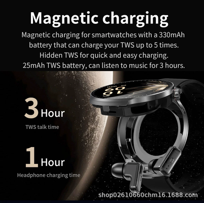 Dobra cena. 2 w 1 Smart Watch z bezprzewodowymi słuchawkami 185 cali IPS i wbudowanym czujnikiem G T100 w Internecie