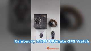 Rainbuvvy DM59 Inteligentny zegarek GPS 1,43 cala AMOLED z mapą offline 5ATM Wodoodporny 500 mAh lewati